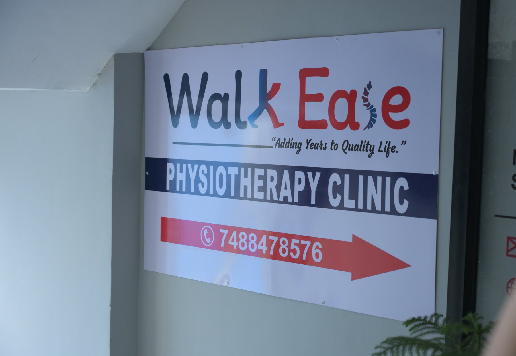 Walk Ease Physiotherapy Clinic entrance signage